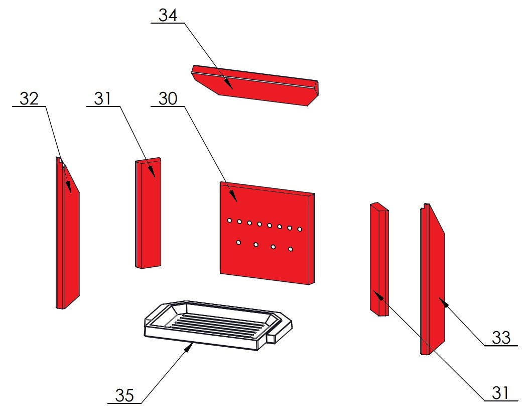 Fireplace Trondol Bekleding van de verbrandingskamer